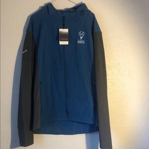 Men's Blue and Gray Pea Coat